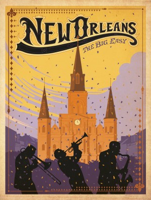 New Orleans American travel poster